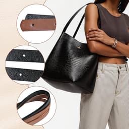 lederen tas bodem met portemonnee riemen, tas bases handgrepen vervanging, gehaakte accessoires set, tassen maken hardware, bodem pad handgrepen benodigdheden, DIY reparatie draagtas portemonnee — thumbnail 2