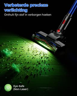 Draadloze Stofzuiger - Steelstofzuiger Kruimeldief - Huis Reinigen - V-vormige anti-klittenborstel - 70 min batterijduur - Blauw — thumbnail 2