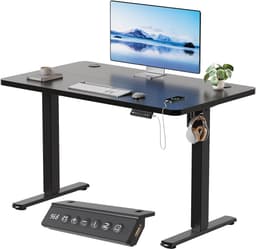 Devoko Zit-Sta Bureau 100x60 cm - Elektrisch Verstelbaar Bureau - Digitaal Display - Zit-Alarm - 2 Geheugenstanden - Zwart — thumbnail 1
