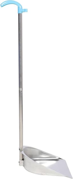 Stofblik met Lange Steel - Stoffer en Blik Vuilnisblik - Efficiënte Reiniging - Naadloze Aansluiting Vloer - 85x28CM - Zilver — thumbnail 1