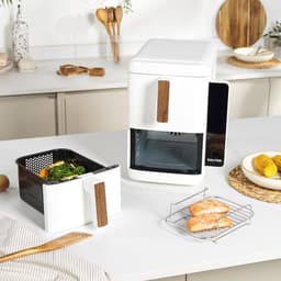 Heteluchtfriteuse - Airfryer Dubbel - Gezond Koken - Verticaal Ontwerp - 9 Liter - Zwart — thumbnail 5
