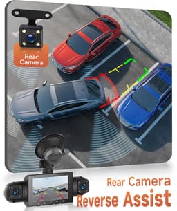 SnelShoppen - 360° 4-kanaals dashcam auto met 64 GB kaart, HD 1080P camera's voor en achter, IR-nachtzicht, 3 inch display, parkeermonitor, G-sensor — thumbnail 4