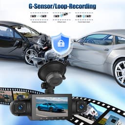 SnelShoppen - SIXTOP 360° 4-kanaals dashcam auto, 1080p camera's voor binnen en achter, 3 inch IPS-scherm, nachtzicht, 24-uurs parkeerbewaking, G-sens — thumbnail 2