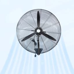 Industriële Wandventilator - Muurventilator Krachtige Ventilator - Werkplaats Koelen - 3 Snelheden Automatische Oscillatie - 80 x 75 cm - Zwart — thumbnail 2