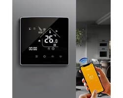 Slimme Thermostaat - Centrale Regelaar - Verwarming Instellen - Microcomputer Controle - 8.6 x 8.6 cm - Zwart