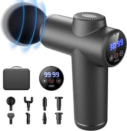 Massage Gun - Spierontspanning Apparaat - Spierherstel Bevorderen - 99 Snelheidsniveaus - 23 cm Hoog - Zwart — thumbnail 1