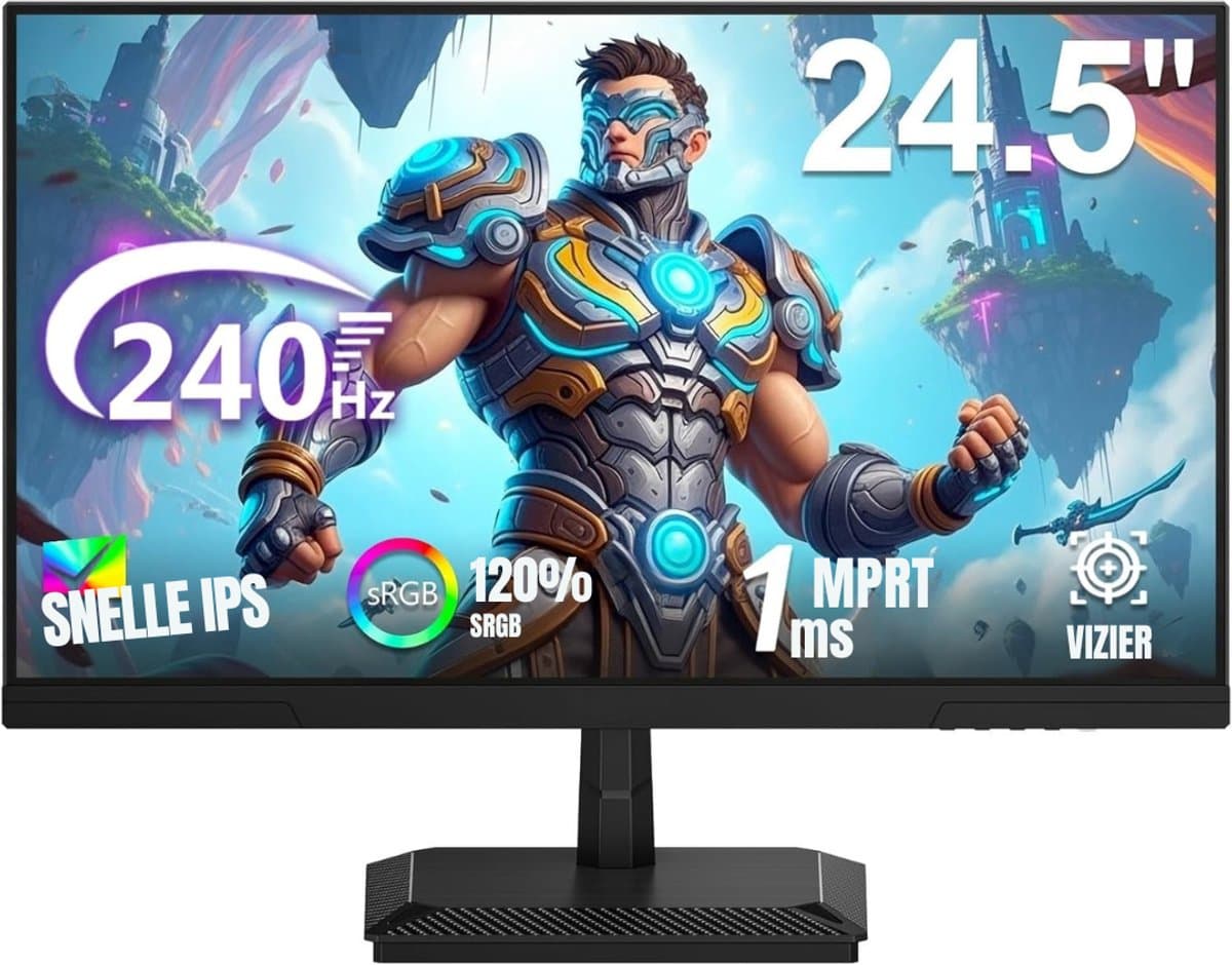 QIN® Gaming Monitor 240hz - Gaming Monitor - Zwart - ‎‎19cm x 55cm x 42cm — afbeelding 1