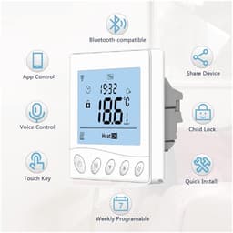 Digitale Thermostaat - Slimme Regelaar - Verwarming Instellen - WiFi App Bediening - 16A - Wit — thumbnail 5