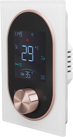 Slimme Thermostaat - Verwarmingsthermostaat Programmeerbaar - Energie Besparen - App Afstandsbediening - 130x88x38.3mm - Zwart — thumbnail 1