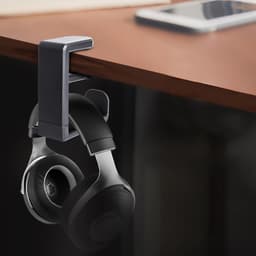 Koptelefoonhanger met 360 graden verstelbare roterende armklem en ingebouwde kabelclip, hoofdtelefoonstandaard voor onder het bureau voor alle gaming-hoofdtelefoons — thumbnail 2
