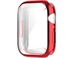 Watch case screenprotector - hoesje - geschikt voor Apple Watch Series 7/8/9 - 45 mm - rood