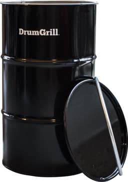 Barrelkings Drumgrill BBQ- Houtskoolbarbecue vuurton- olievat medium 48 X 82 Cm zwart — thumbnail 1