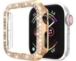 Hoesje geschikt voor Apple Watch 40MM - Bumper hoesje - Diamant - TPU - Rose Goud