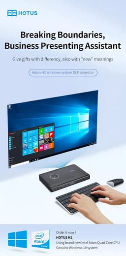 Viatel Smart Portable Business Office Home Windows Systeem Draadloze Wifi Bluetooth Projector — thumbnail 1