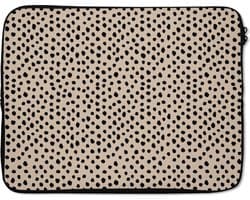 Laptophoes - Patronen - Beige - Stippen - Laptop hoes - Laptop case - Laptop - 15 6 Inch - Back to school spullen - Schoolspullen jongens en meisjes middelbare school - Macbook air hoes - Chromebook sleeve - Reisbenodigdheden