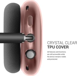 kwmobile koptelefoon hoes van TPU - geschikt voor Apple AirPods Max - 2x hoes voor hoofdtelefoon in roze / transparant — thumbnail 5
