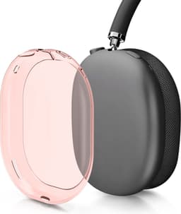 kwmobile koptelefoon hoes van TPU - geschikt voor Apple AirPods Max - 2x hoes voor hoofdtelefoon in roze / transparant — thumbnail 4