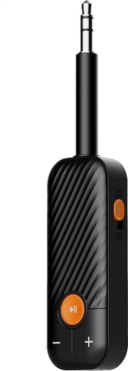 Provium Bluetooth 5.2 audio transmitter en receiver - o.a. voor verbinden airpods, koptelefoon - 3.5mm jack AUX - 20 uur batterij - speaker - bluetooth zender en ontvanger - auto draadloos - zwart — thumbnail 1