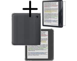 Hoesje Geschikt voor Kobo Libra Colour Hoes eReader Shockbestendig Back Cover Siliconen Tablet Case Met Screenprotector - Transparant