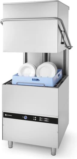 HENDI Doorschuifvaatwasser – elektronische bediening – met reinigingspomp – 745x903x1406 mm – 400V/8600W — thumbnail 1