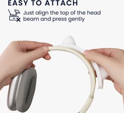 kwmobile kattenoortjes koptelefoon decoratie geschikt voor Apple AirPods Max headset - Gaming accessoires - Silicone in zwart / roze — thumbnail 3