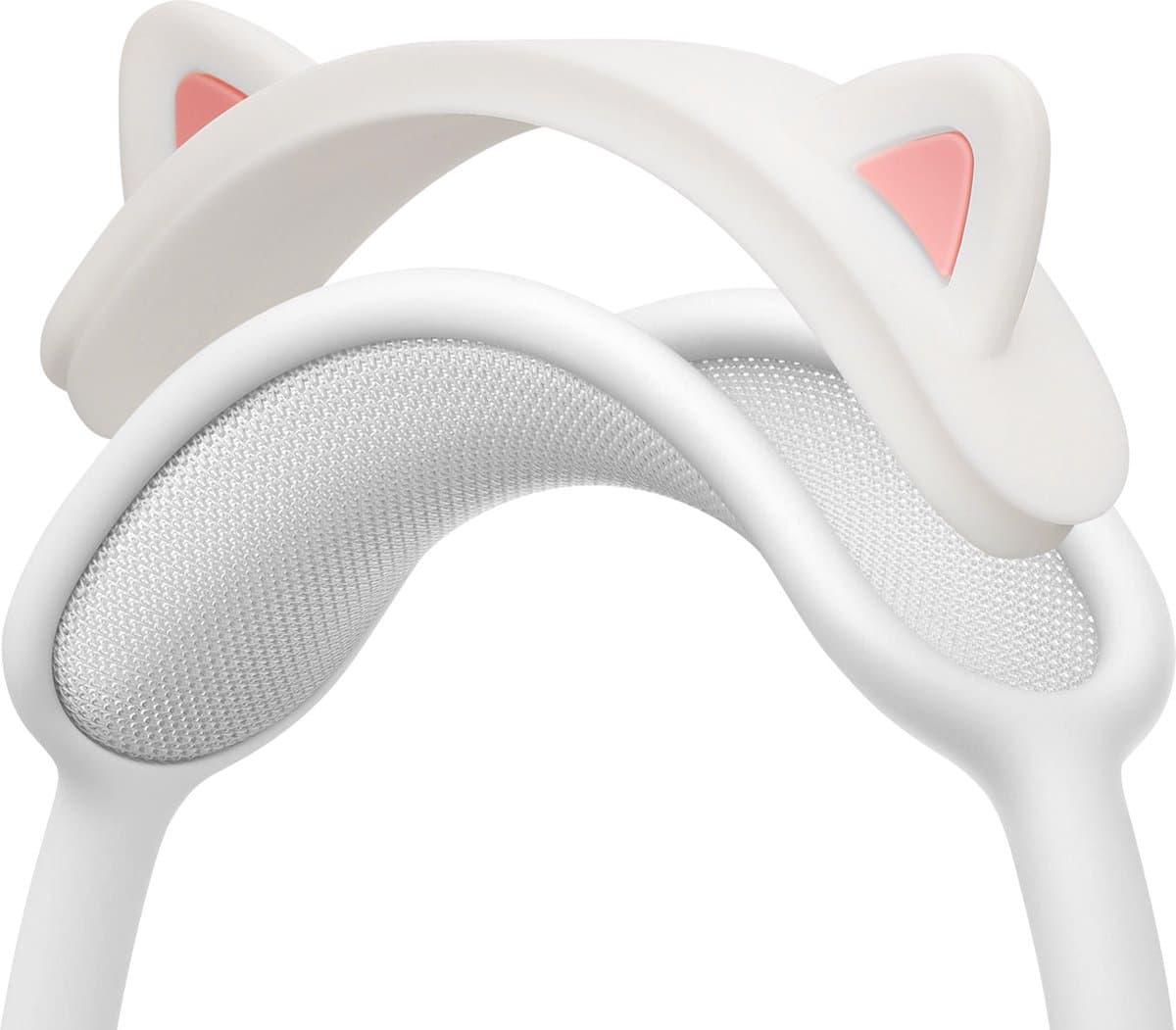 kwmobile kattenoortjes koptelefoon decoratie geschikt voor Apple AirPods Max headset - Gaming accessoires - Silicone in wit / roze — afbeelding 1