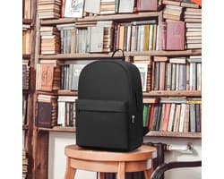 Schoolrugzak Collegerugzak Lichtgewicht schooltas Stijlvolle casual dagrugzak College reiswerktas voor jongens meisjes Geschikt voor 15,4" laptop (zwart)