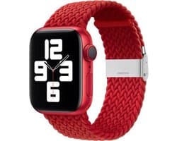 By Qubix - Geschikt voor Apple Watch bandje - Braided nylon bandje - Rood - Geschikt voor Apple Watch 38 mm / 40 mm / 41 mm / 42 mm - Smartwatch bandje - nylon - bandje iWatch