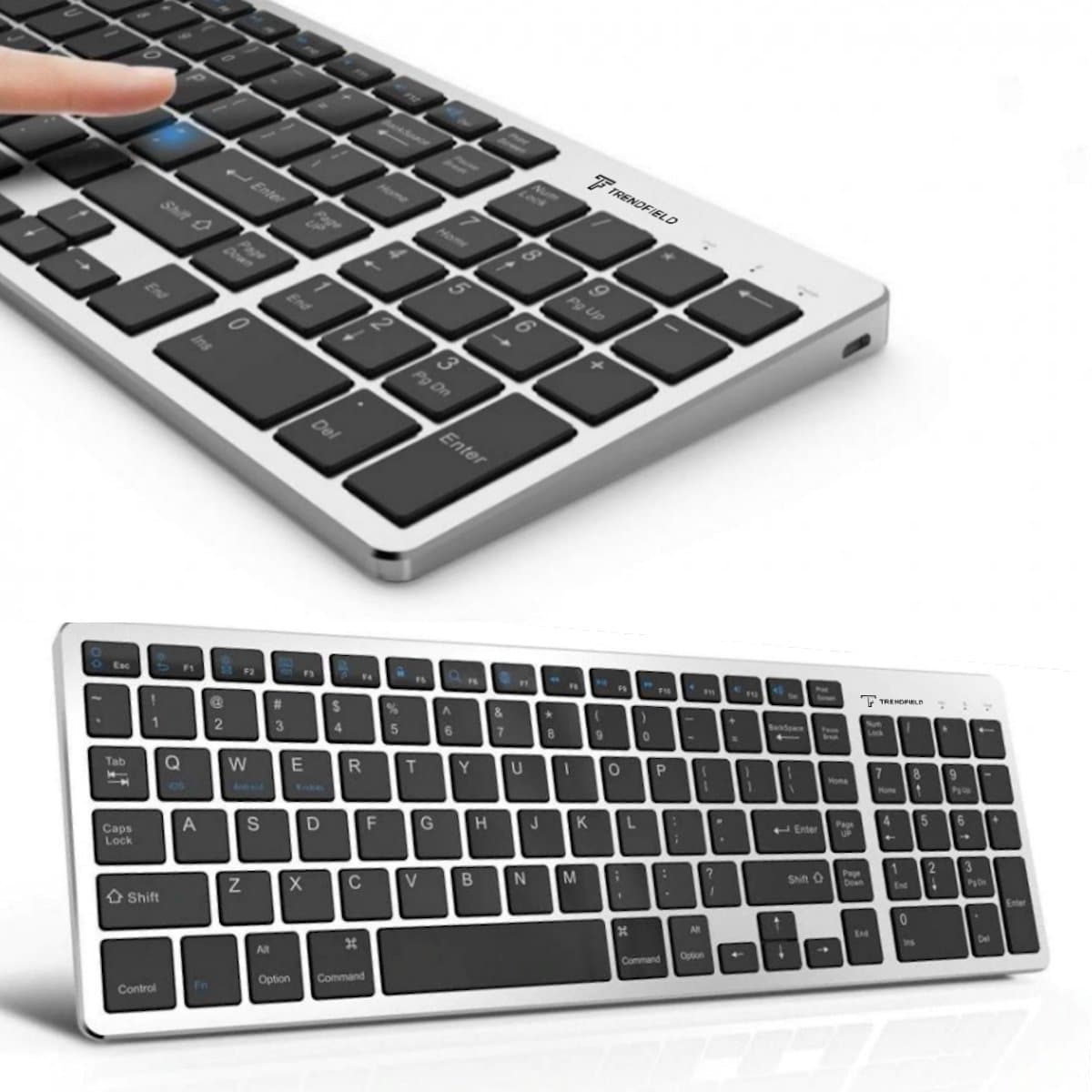 Trendfield Draadloos Toetsenbord - Bluetooth Keyboard - Stille Toetsen - Oplaadbaar - Qwerty - Space Grey — afbeelding 1