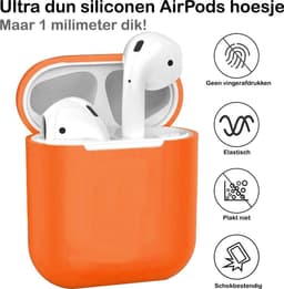 Hoesje - Geschikt voor Apple Airpods 2 - Siliconen Dun Met Clip - Case Cover - Silicone Hoes - Donker oranje — thumbnail 2