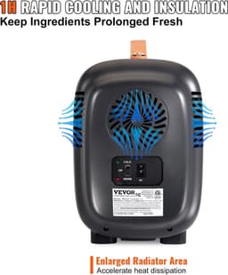 Vevor Minikoelkast 4L - Koel- en Verwarmingsfunctie - Compacte Minibar voor Cosmetica, Frisdrank en Babymelk - Draagbaar met Handvat - Stil en Lichtgewicht - Zwart — thumbnail 2