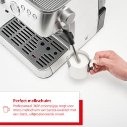 Solis Grind & Infuse Perfetta 1019 Pistonmachine met Bonenmaler - Met Stoom- & Heetwaterfunctie - Voorbrouwfunctie - Gebruiksklaar in 45 Seconden - Energiebesparend - Zilver — thumbnail 4