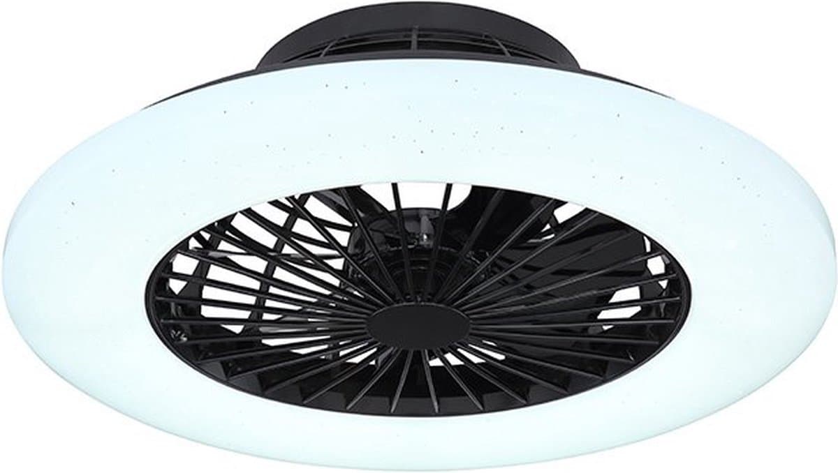 Globo Moderne LED Ventilatoren Travo 1 Lichtpunt Wit/Zwart Kunststof Slaapkamer Dimbaar Diameter 52cm — afbeelding 1