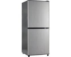 Merax 106L Mini Koelkast met Vriesvak – Minikoelkast 60L Koelruimte en 46L Vriesruimte – 7 Temperatuurinstellingen – LED-Verlichting – Stil 45 dB – Zilver