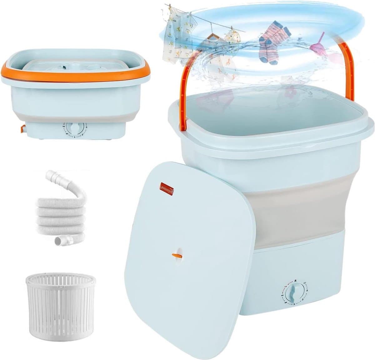 Opvouwbare mini-wasmachine met centrifuge 425 kg/115 l blauw licht sterilisatie - Draagbare wasmachine 220 V - Mini wasmachine — afbeelding 1