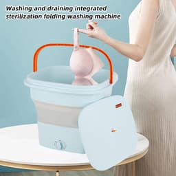 Opvouwbare mini-wasmachine met centrifuge 425 kg/115 l blauw licht sterilisatie - Draagbare wasmachine 220 V - Mini wasmachine — thumbnail 5