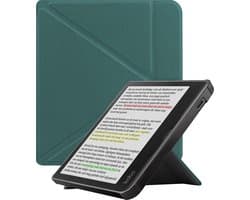 Hoes Geschikt voor Kobo Libra Colour - E-reader Bescherm Hoesje Case Sleep Cover Trifold - Hoes Geschikt voor Kobo Libra Colour Hoesje - Donkergroen