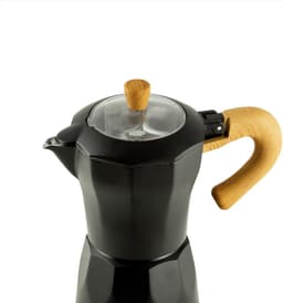 Italiaans koffiezetapparaat serie Nature Black 6 kopjes draadloze kan elektrische bodem 360 graden rotatie koud handvat automatische uitschakeling houdt warmte vast - zwart — thumbnail 2