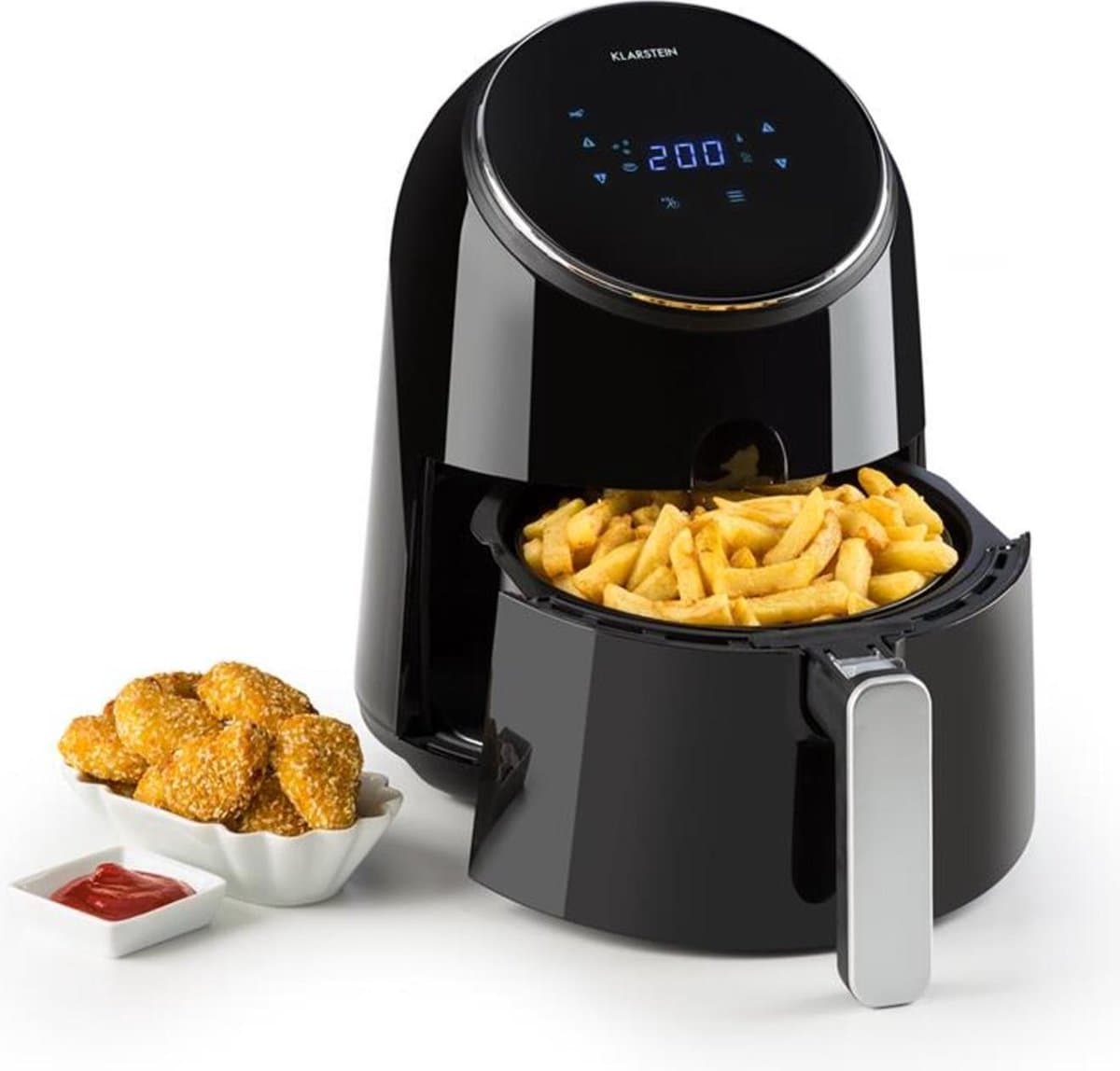 AirVital heteluchtfriteuse 1300W 2,5L CeraPlus anti-aanbaklaag touch zwart — afbeelding 1