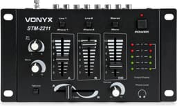 Mengpaneel - Vonyx STM-2211B 4-kanaals mengpaneel met 3x lijningang + microfoon ingang - Zwart — thumbnail 1