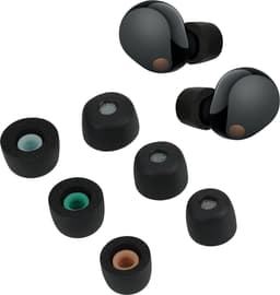 kwmobile 6x cover voor oordopjes - geschikt voor Sony WF-1000XM5 - Van memory foam in zwart - Maat S, M en L — thumbnail 4