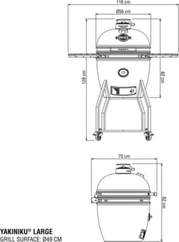 Yakiniku - BBQ Kamado 19 Inch Large - Keramiek - Zwart — thumbnail 2