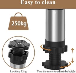 Wasmachine-sokkel, verstelbaar, roestvrij stalen platform voor wasmachine, droger, koelkast, vriezer, stabieler, 12 poten, wasmachine-onderstel (43,5-63 cm, 18-22 cm) — thumbnail 5