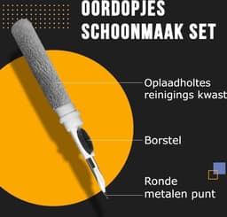 Allernieuwste Apple Airpods Schoonmaakset 3-in-1 Pen - Air Pod Oordopjes Reinigen Schoonmaken - Airpod Reinigingset - Oortjes Ontsmetten - Wit — thumbnail 3