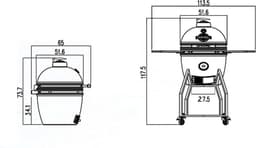 YAKINIKU Kamado - MEDIUM BASIC - 16 inch - Inclusief Onderstel & Zijtafels - 41 cm Grilloppervlak - 4-5 Personen — thumbnail 2