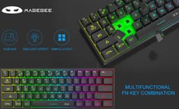 MageGee TS91 - Gaming Toetsenbord - Gaming - RGB Keyboard - 60% Keyboard - TKL - Ergonomisch - Zwart — thumbnail 3