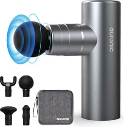 Auronic Massage Gun voor Spierherstel en Ontspanning - Incl. Koffer en 4 Opzetstukken - Professioneel Massage Pistool - Mini Massage Gun - Massage Apparaat voor Rug, Nek en Schouders - Fitness - Grijs — thumbnail 1