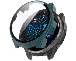 Strap-it Bescherm Hoesje met Glasplaat – Geschikt voor Garmin Forerunner 965 – Groen – Case met Screen Protector