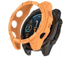 Strap-it Robuust schokbestendig TPU hoesje - case geschikt voor Garmin Fenix 8 - 51mm SOLAR (oranje)