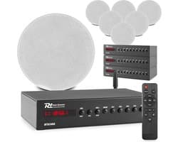 Power Dynamics multiroom 4-zone smart WiFi plafondspeaker systeem - Voor 4 kamers - Met Bluetooth